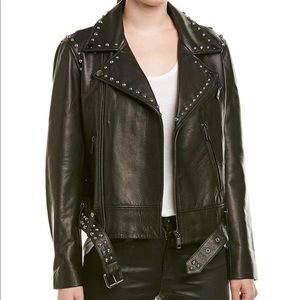 Jocelyn leather studded moto jacket